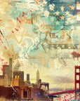 Papier Peint Illustration - Collage New York Coloré
