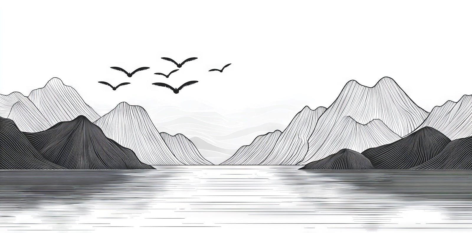 Papier Peint Montagne - Blanc Épuré