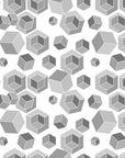 Papier Peint Géométrique - Cercles Gris en Nid d'Abeille