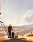 Papier Peint Science-Fiction - Astronaute Désert Rose
