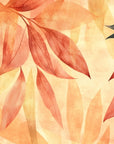 Papier Peint Forêt - Feuilles Rouges