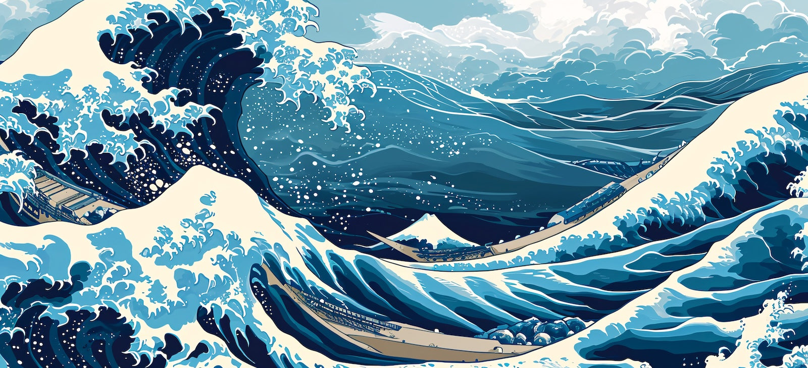 Papier Peint Japonais - Grande Vague