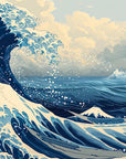 Papier Peint Japonais - Grande Vague Colorée