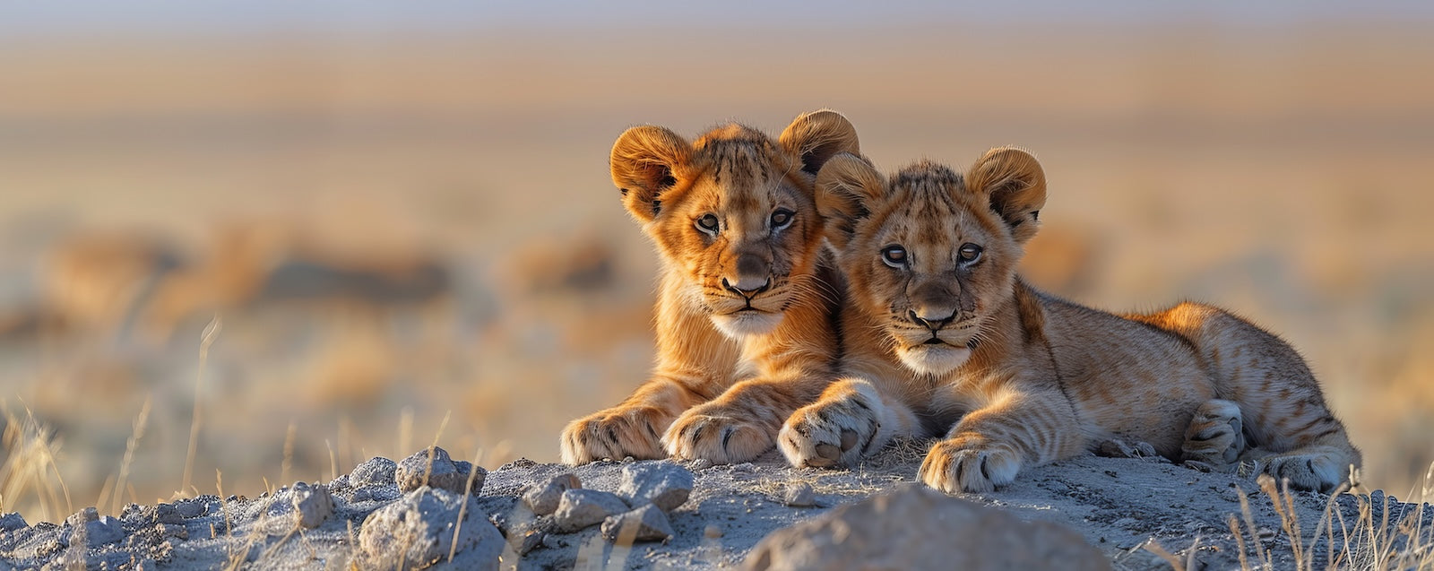 Papier Peint Animaux - Lions Savane