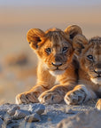Papier Peint Animaux - Lions Savane