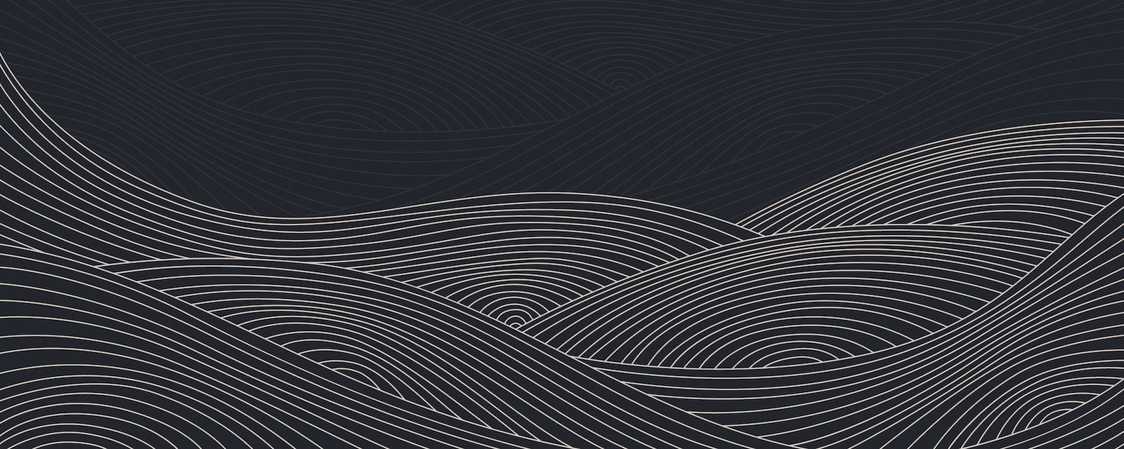 Papier Peint Abstrait - Ondulations Or sur Fond Marine