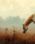 Papier Peint Animaux - Cheval Blanc dans la Brume