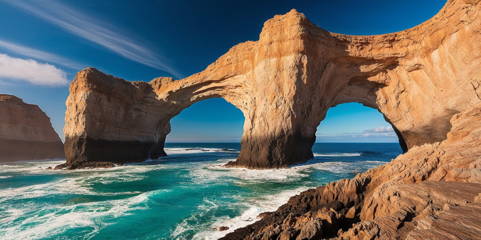 Papier Peint Plages - Arche Rocheuse Turquoise