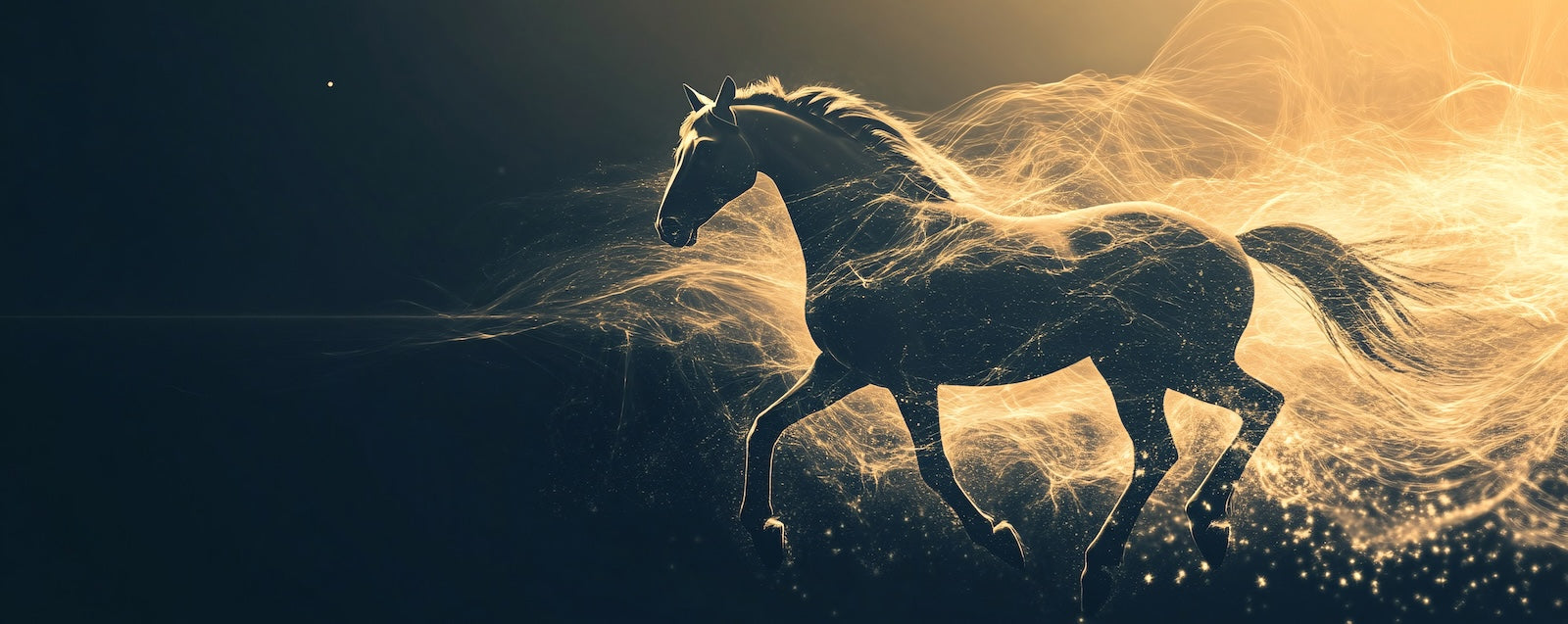 Papier Peint Animaux - Cheval Sombre Galop