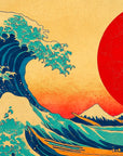 Papier Peint Japonais - Soleil Rouge