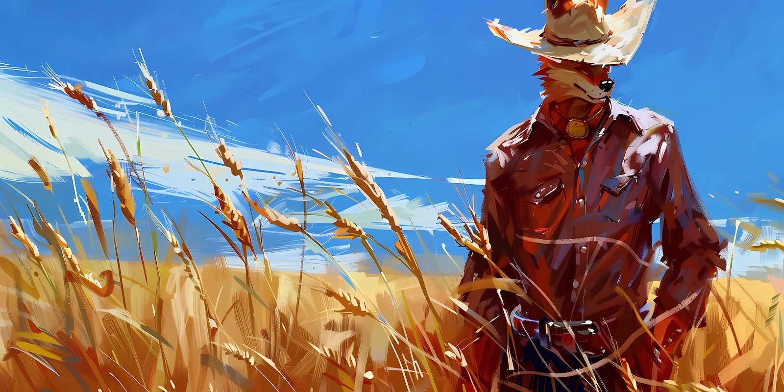 Papier Peint Far West - Cow-boy dans les Blés