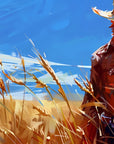 Papier Peint Far West - Cow-boy dans les Blés