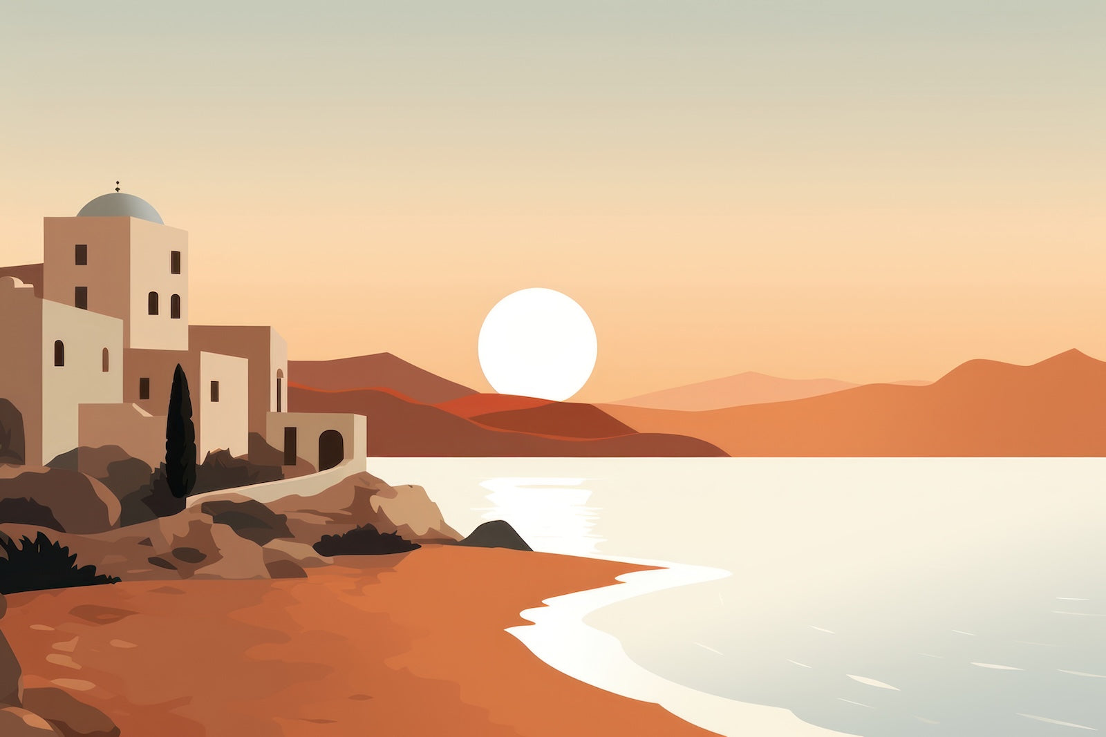 Papier Peint Plages - Coucher Tropical