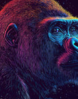 Papier Peint Animaux - Gorille Néon Cosmique