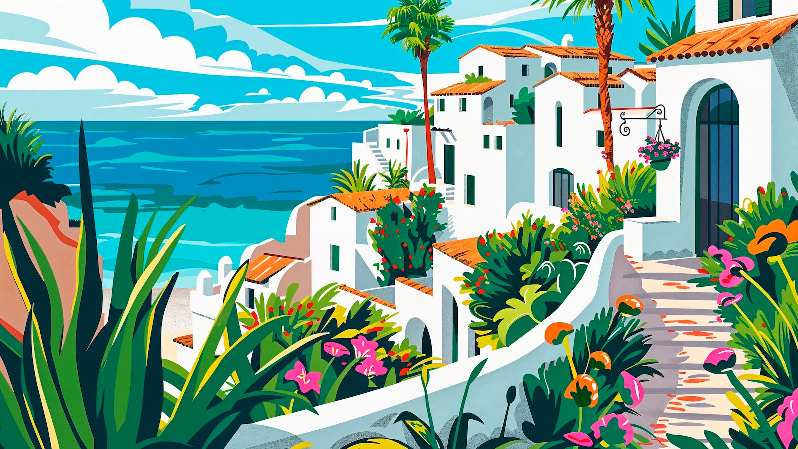 Papier Peint Paysage - Côte Colorée