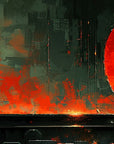Papier Peint Abstrait - Rouge et Noir