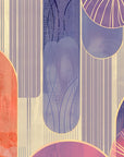 Papier Peint Abstrait - Formes Arrondies Violettes et Oranges