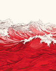 Papier Peint Abstrait - Vagues Rouges Texturées