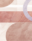 Papier Peint Abstrait - Formes Arrondies Beige et Rose