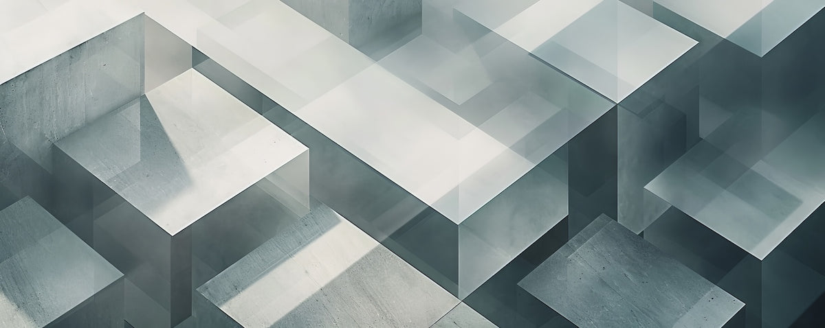 Geometric Wallpaper - 3D Cube Gradient Grey and Green