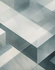 Geometric Wallpaper - 3D Cube Gradient Grey and Green