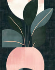 Papier Peint Feuillage - Motif Répétitif Vert et Rose