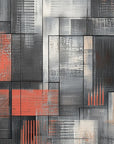 Abstract Wallpaper - Red and Grey Geometric Blocks