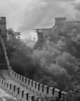 Papier Peint Noir et Blanc - Grande Muraille de Chine Brumeuse