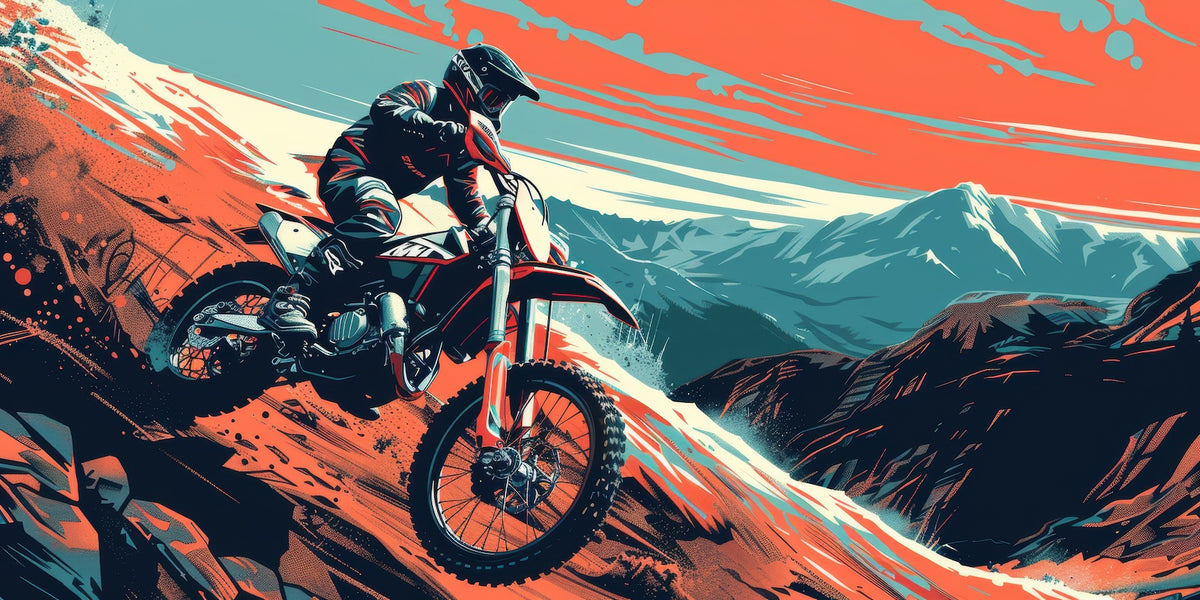 Motorrad-Tapete - Motocross-Szene bei Sonnenuntergang