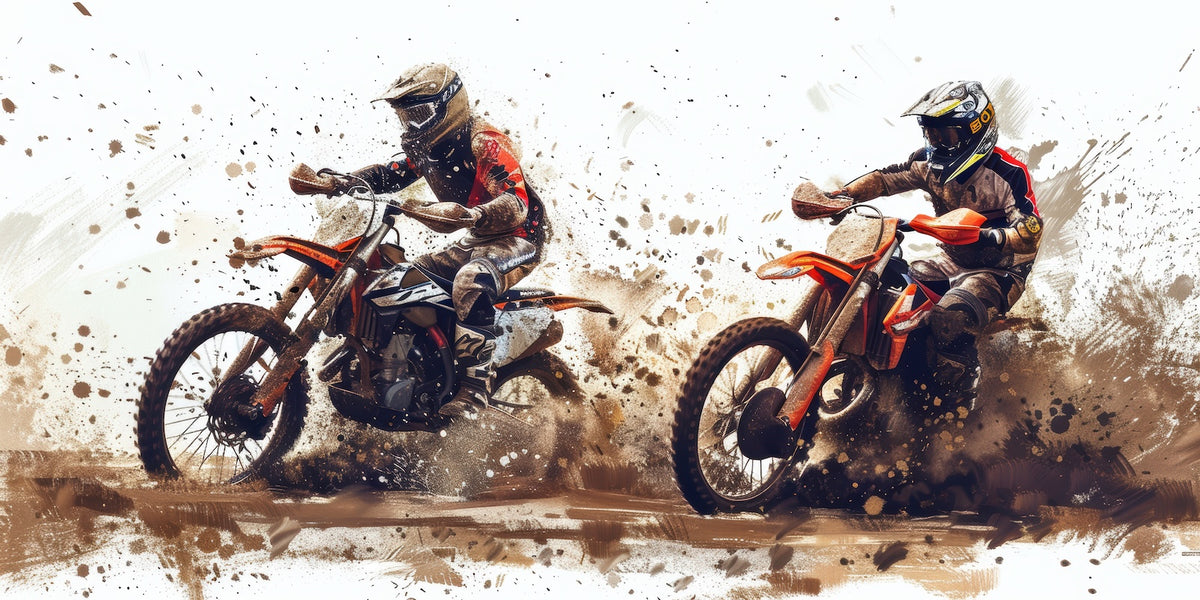 Papel tapiz de motos - Carrera de motocross con salpicaduras de barro