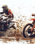 Papel tapiz de motos - Carrera de motocross con salpicaduras de barro