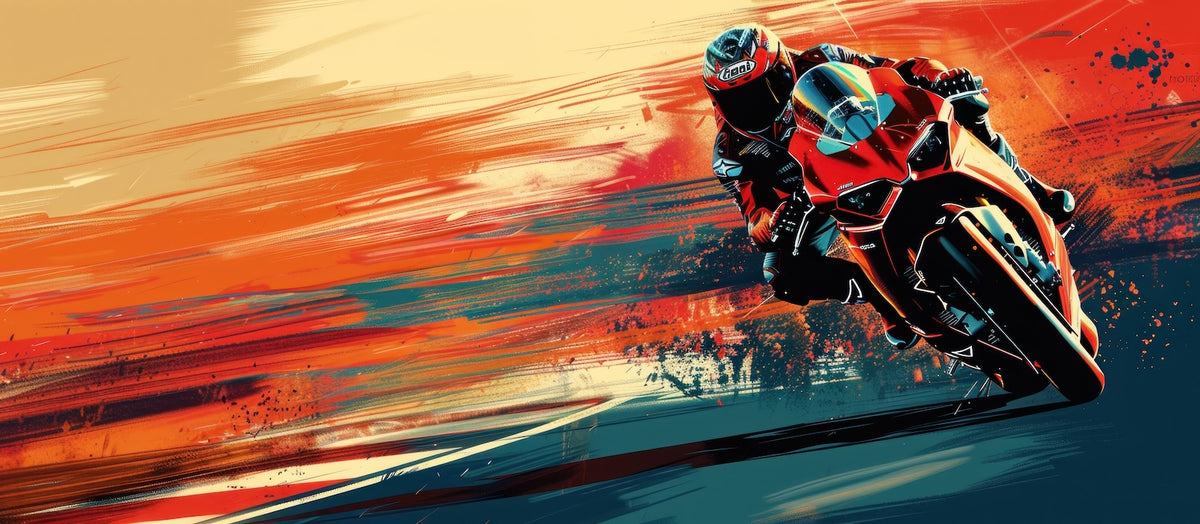 Papel tapiz de moto - Moto de carreras al atardecer