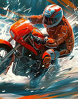 Motorcycle - Cross Wallpaper in Snow Splashes