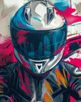 Papier Peint Moto - Casque Cross Éclaboussures Colorées