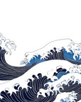 Japanese Wallpaper - Blue and White Waves