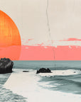 Papier Peint Plages - Coucher de Soleil Vintage Orange