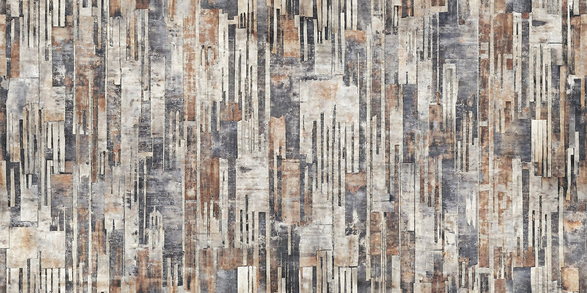 Wood Wallpaper - Multicolored Distressed Planks