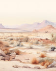 Papier Peint Désert - Joshua Tree Aquarelle Beige