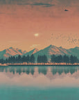 Papier Peint Paysage - Lac de Montagne au Coucher de Soleil