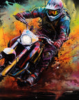 Papier Peint Moto - Explosion Colorée Cross
