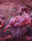 Papier Peint Animaux - Trio de Flamants Violets