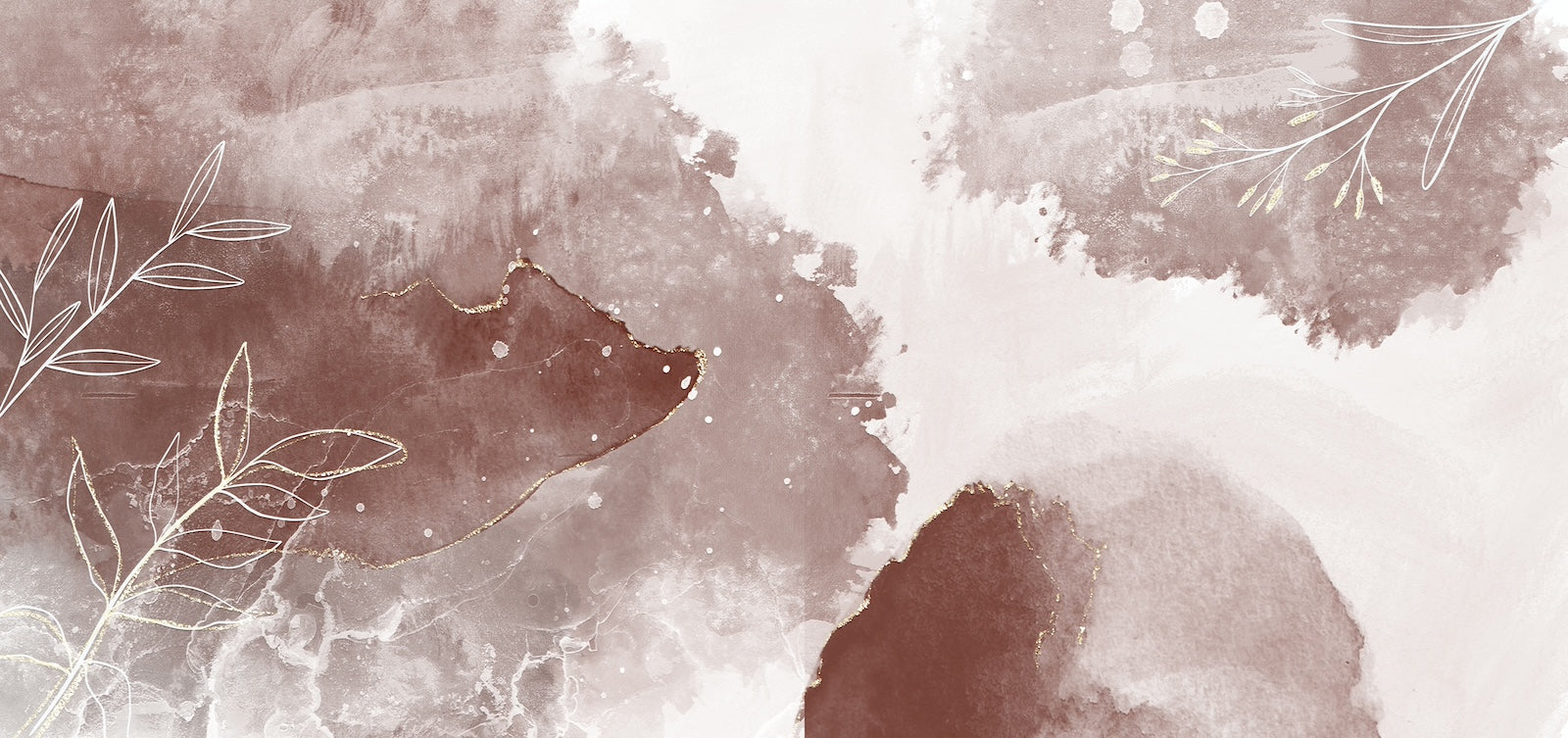 Papier Peint Abstrait - Encre Brune Nuageuse