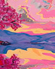Floral Wallpaper - Violet Cherry Tree and Hot Pink