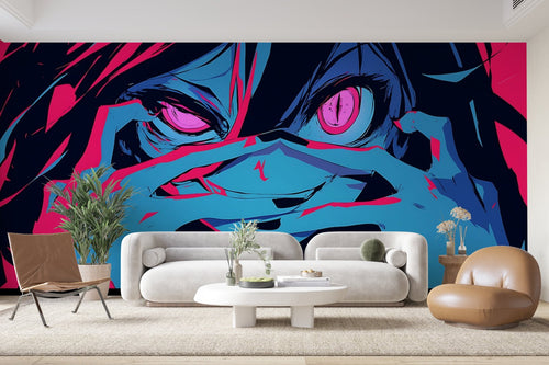 Papier Peint Anime - Portrait Violet Intense