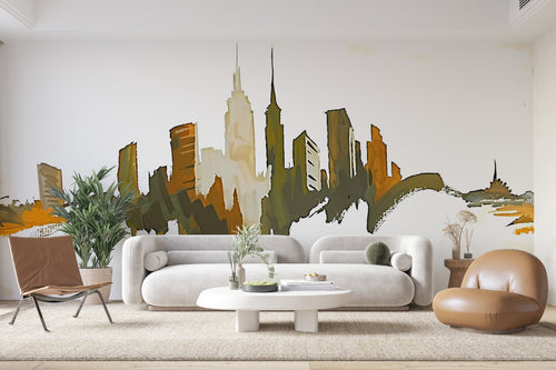 Papier Peint Illustration - Skyline New York Esquissé