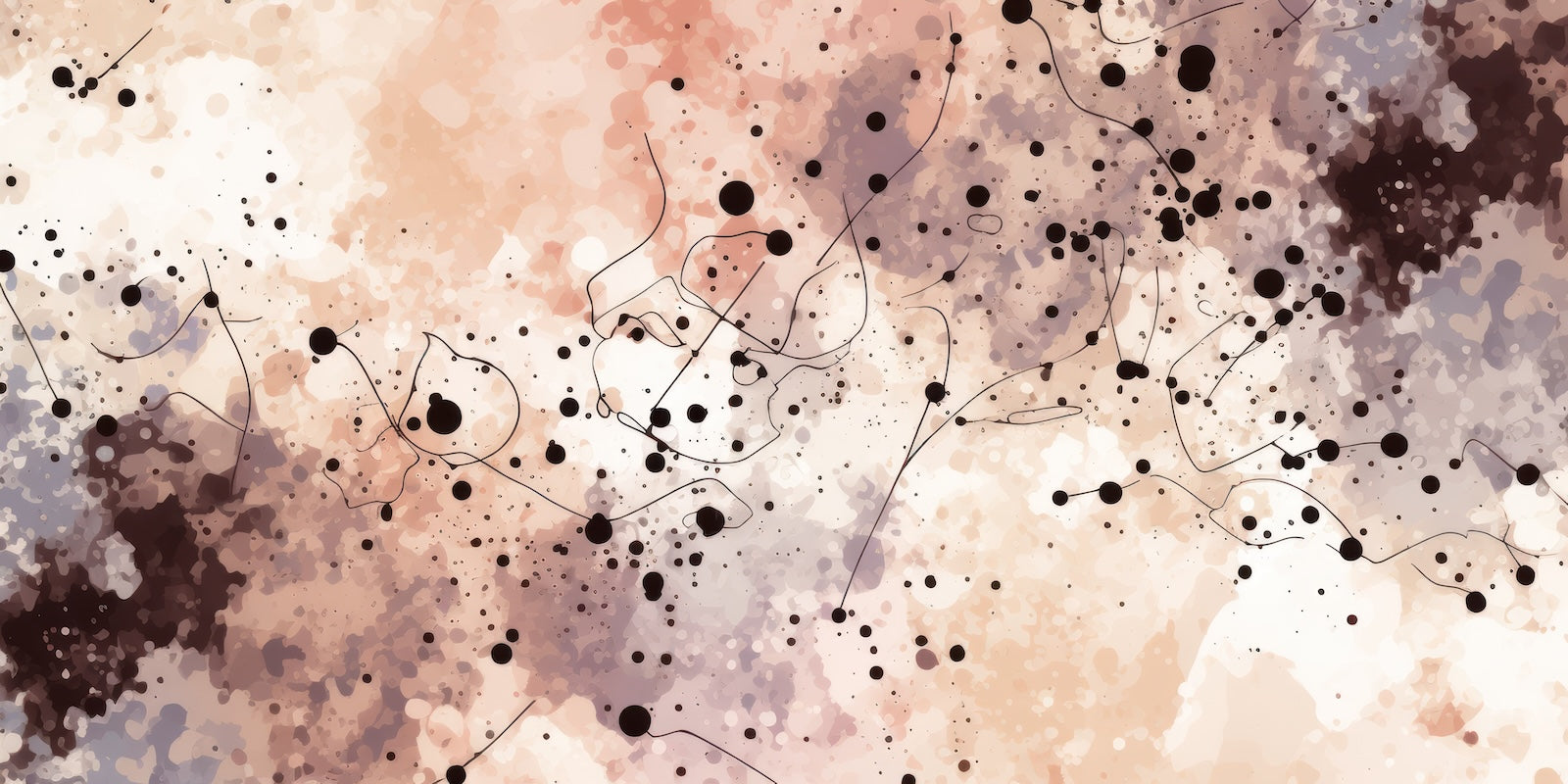 Papier Peint Abstrait - Taches Beige et Brun Douces