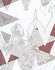 Papier Peint Géométrique - Triangles Rouge et Gris
