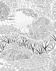 Papier Peint Noir et Blanc - Motif Montagnes Abstrait