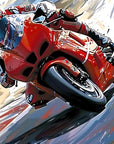 Papier Peint Moto - Moto de Course Rouge