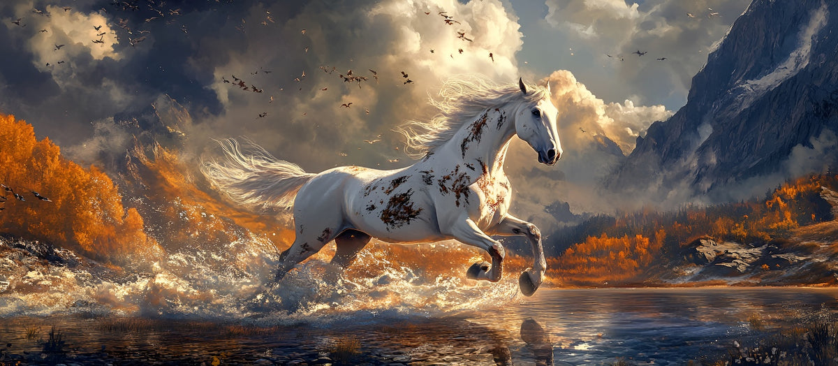 Wallpaper Animals - Galloping Horse Sunset